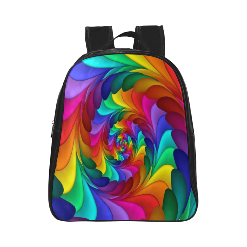 RAINBOW CANDY SWIRL School Backpack (Model 1601)(Small)
