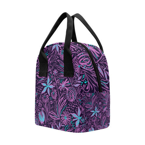 Purple Flower Dream Zipper Lunch Bag (Model 1689)