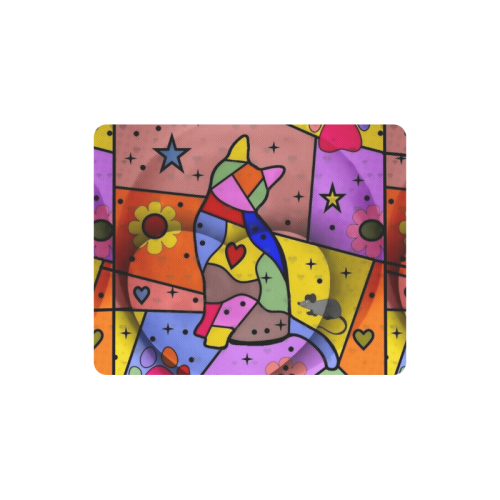 Cat Popart by Nico Bielow Rectangle Mousepad