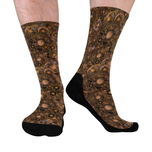 Steampunk Cogs Mid-Calf Socks (Black Sole)