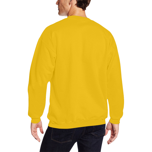 Crewneck Sweatshirt for Men (Black & Yellow) All Over Print Crewneck Sweatshirt for Men (Model H18)