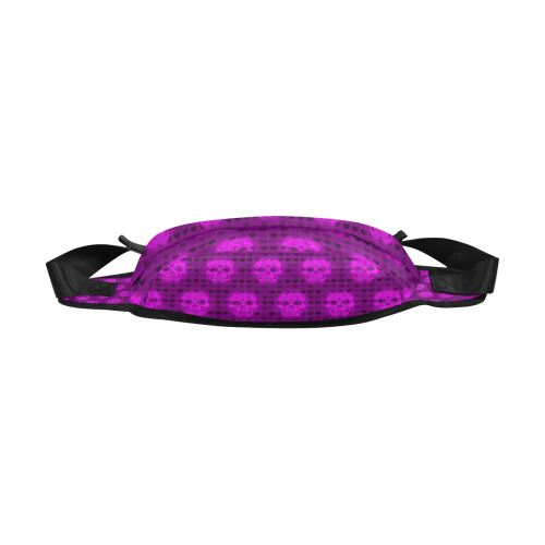 skulls and hearts, pink by JamColors Fanny Pack/Large (Model 1676)