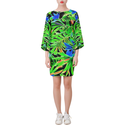 Pretty Leaves 4C by JamColors Bell Sleeve Dress (Model D52)