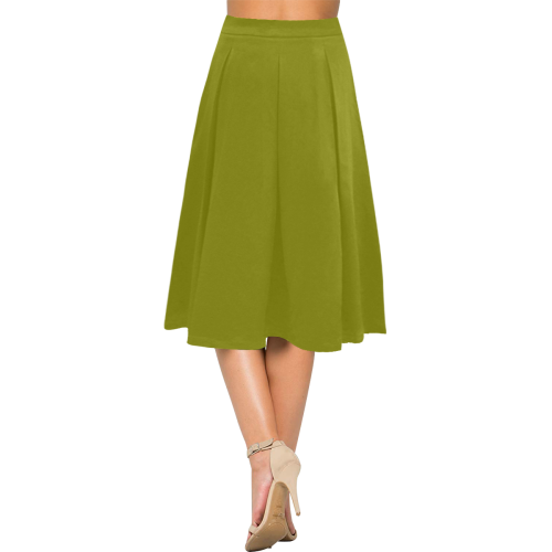 color olive Aoede Crepe Skirt (Model D16)