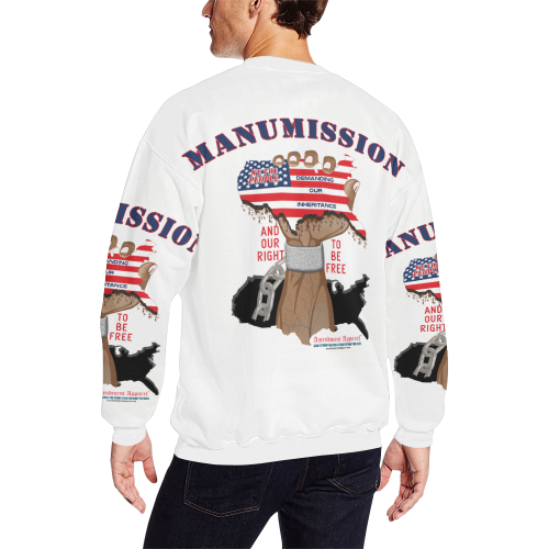 Manumission  Sweatshirt Men's Oversized Fleece Crew Sweatshirt (Model H18)