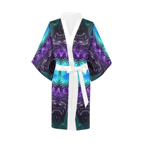 Amethyst Sapphire Turquoise Gems Fractal Abstract Kimono Robe