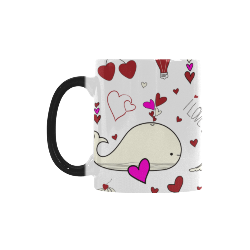 Valentine's Day LOVE HEARTS pattern red pink Custom Morphing Mug (11oz)
