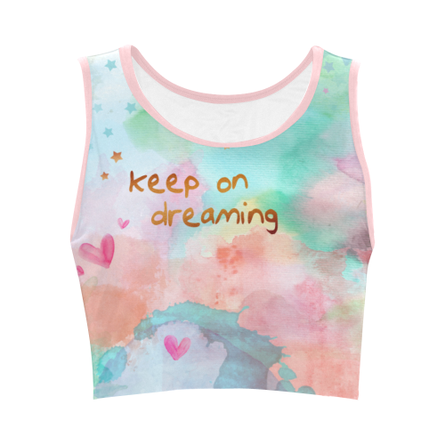 KEEP ON DREAMING - pastel Women's Crop Top (Model T42)
