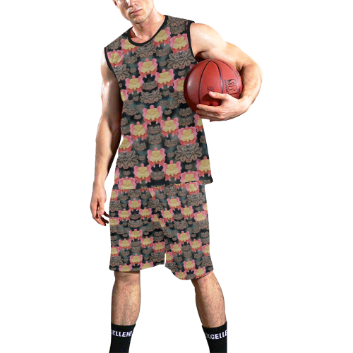 Heavy Metal meets power of the big flower All Over Print Basketball Uniform