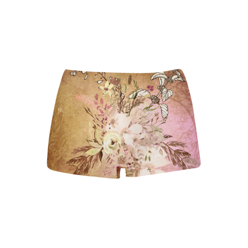 Wonderful floral design, vintage Women's All Over Print Boyshort Panties (Model L31)
