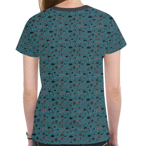 Death Pattern by K.Merske New All Over Print T-shirt for Women (Model T45)