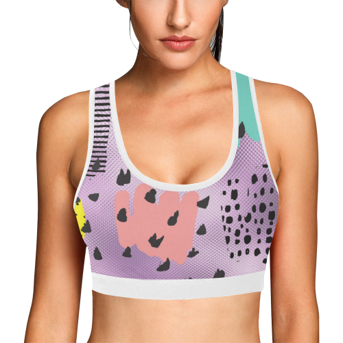 dot pattern Women's All Over Print Sports Bra (Model T52)