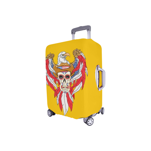 American Eagle Sugar Skull Yellow Luggage Cover/Small 18"-21"