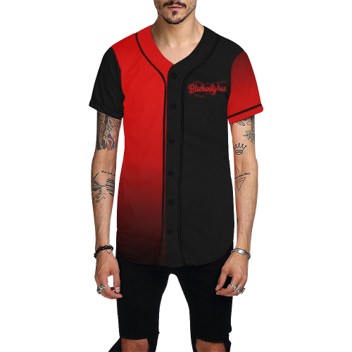 New Red & Black By RW All Over Print Baseball Jersey for Men (Model T50)