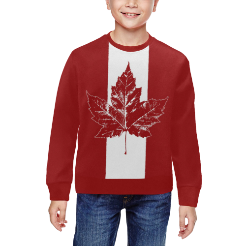 Kid's Canada Sweatshirts Cool Retro All Over Print Crewneck Sweatshirt for Kids (Model H29)