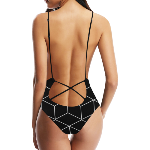 Isometric Sexy Lacing Backless One-Piece Swimsuit (Model S10)