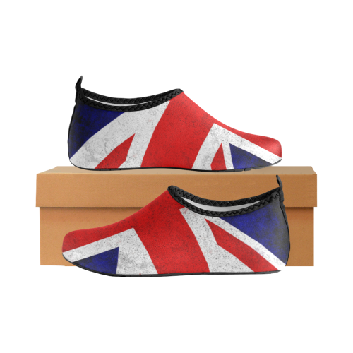 United Kingdom Union Jack Flag - Grunge 2 Women's Slip-On Water Shoes (Model 056)