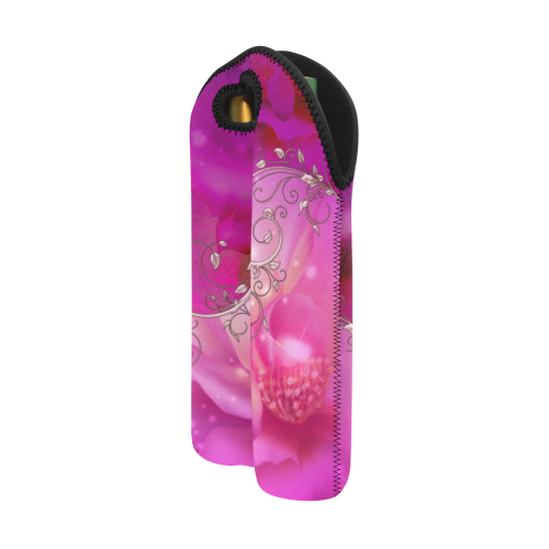 Wonderful floral design 2-Bottle Neoprene Wine Bag