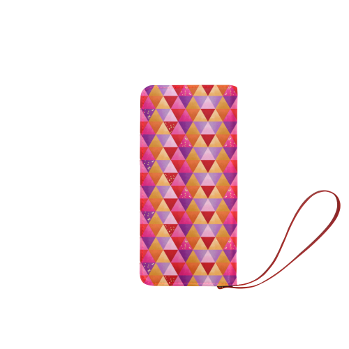 Triangle Pattern - Red Purple Pink Orange Yellow Women's Clutch Wallet (Model 1637)