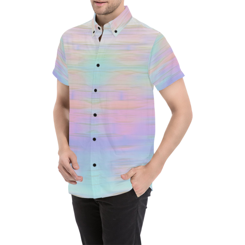 noisy gradient 1 pastel by JamColors Men's All Over Print Short Sleeve Shirt (Model T53)