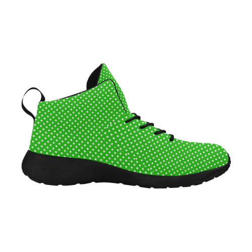Green polka dots Women's Chukka Training Shoes (Model 57502)