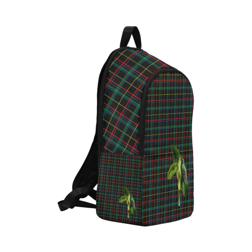 Tartan With Flower And Bird Fabric Backpack for Adult (Model 1659)