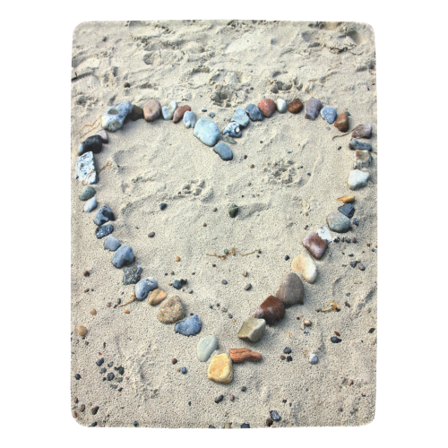 Beach Heart Stones Ultra-Soft Micro Fleece Blanket 60"x80"