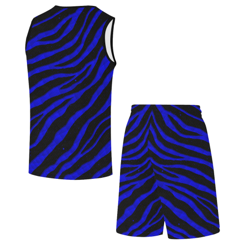 Ripped SpaceTime Stripes - Blue All Over Print Basketball Uniform