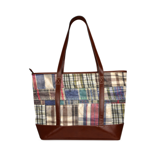 patchwork plaid wrinkle tartan Tote Handbag (Model 1642)