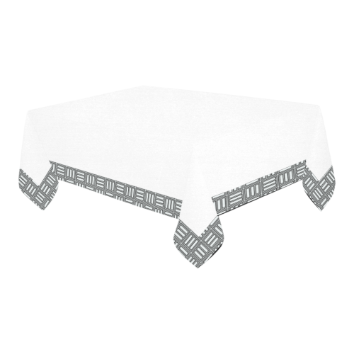 Geometric Weave Cotton Linen Tablecloth 60" x 90"
