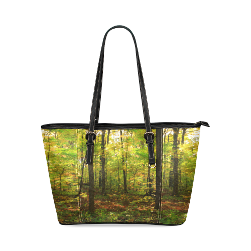 Maple Forest Leather Tote Bag/Small (Model 1640)