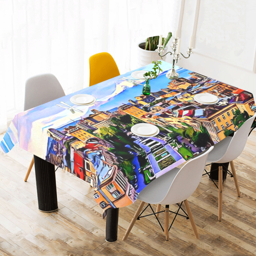 I Love Yerevan Cotton Linen Tablecloth 60"x120"