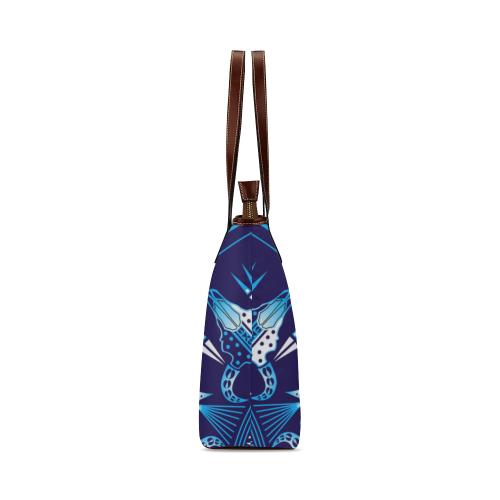 Sacred Buffalo Blue Shoulder Tote Bag (Model 1646)