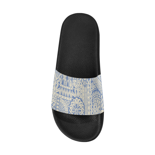 Scandinavian Ethno Mosaic Pattern 1 Women's Slide Sandals (Model 057)