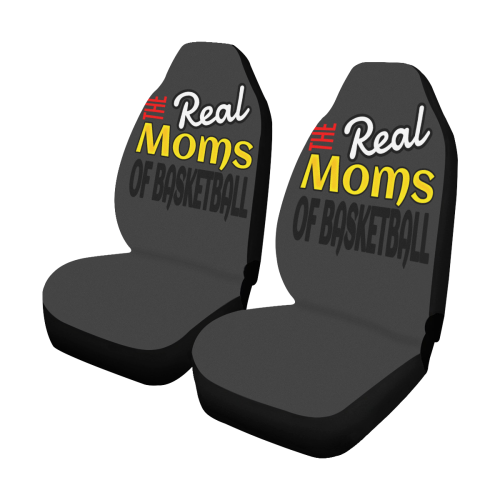 Charcoal Gray Real Moms of Basketball Car Seat Covers (Set of 2)