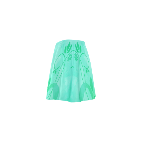 Green Flowery Life Mini Skating Skirt (Model D36)