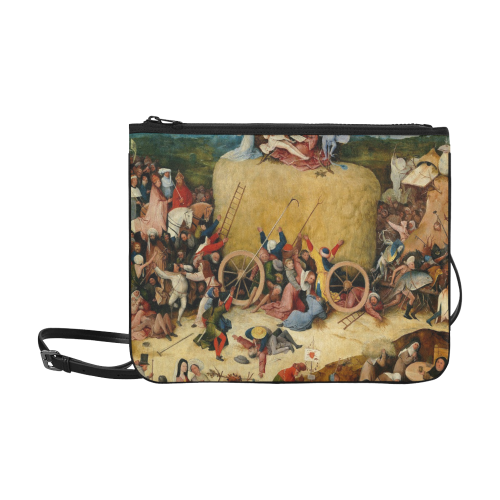 Hieronymus Bosch-The Haywain Triptych 2 Slim Clutch Bag (Model 1668)