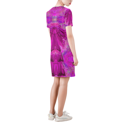 design 10-sept 2018-45x65-4 Short-Sleeve Round Neck A-Line Dress (Model D47)