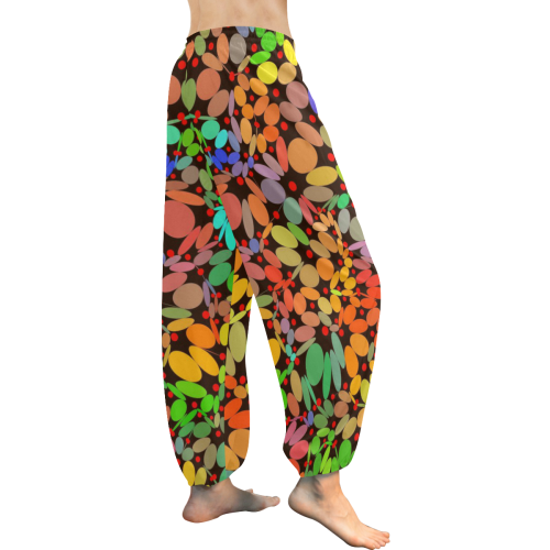 Power Flowers 318B by JamColors Women's All Over Print Harem Pants (Model L18)