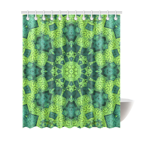 Green Theme Mandala Shower Curtain 72"x84"