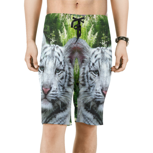 White Tiger Men's All Over Print Board Shorts (Model L16)