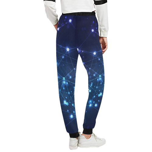 Twinkle Twinkle Little Blue Stars Cosmic Sky Unisex All Over Print Sweatpants (Model L11)