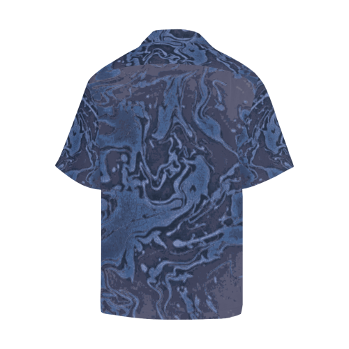 Blue Gentlemen - blue pale grey abstract swirls personalize diy Hawaiian Shirt (Model T58)