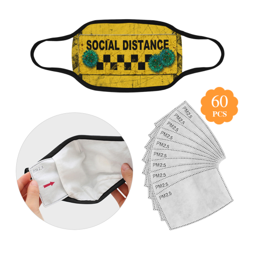 social distance community face mask Mouth Mask (60 Filters Included) (Non-medical Products)
