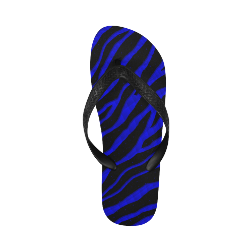 Ripped SpaceTime Stripes - Blue Flip Flops for Men/Women (Model 040)