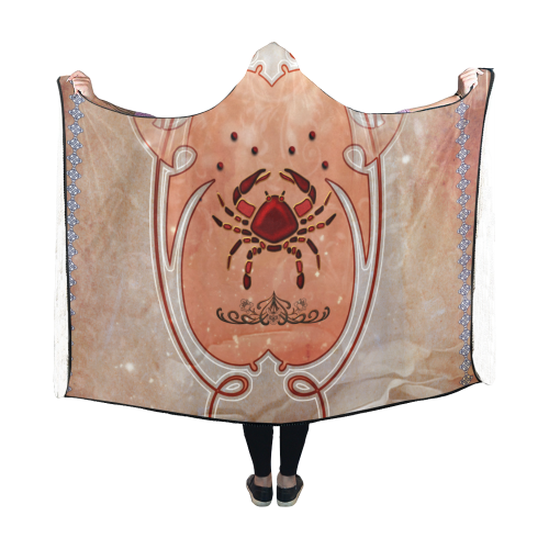 Decorative crab Hooded Blanket 60''x50''