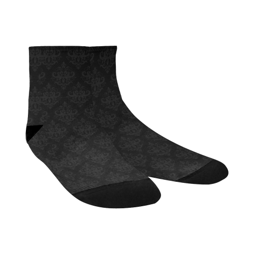 Black on Black Pattern Quarter Socks