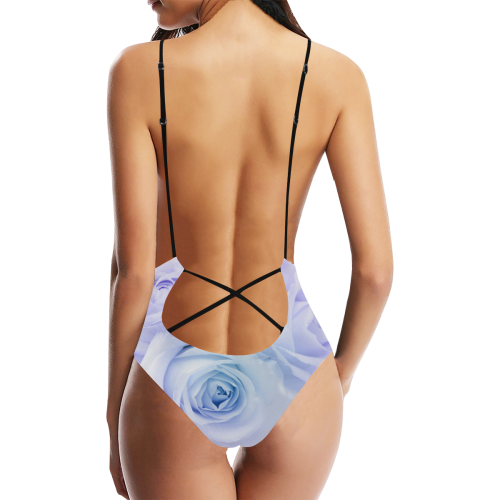 Wonderful roses Sexy Lacing Backless One-Piece Swimsuit (Model S10)