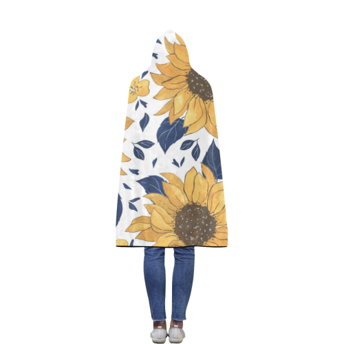 Sunflower Flannel Hooded Blanket Flannel Hooded Blanket 50''x60''
