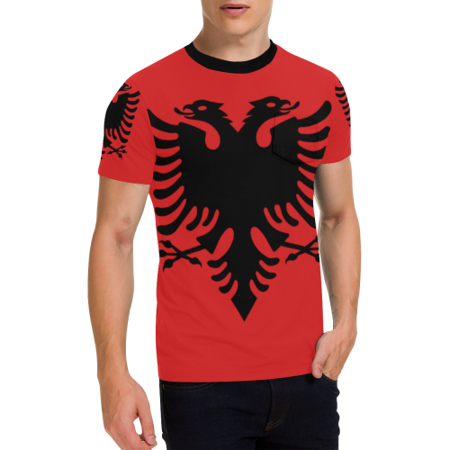 ALBANIA Men's All Over Print T-Shirt with Chest Pocket (Model T56)